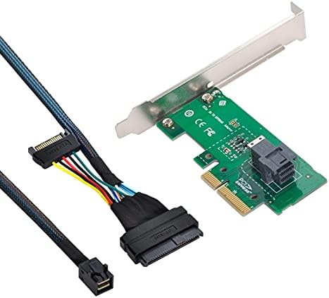 NFHK PCI-E 3.0 4.0 to SFF-8643 Card Adapter and U.2 U2 SFF-8639 NVME PCIe SSD Cable for Mainboard SS