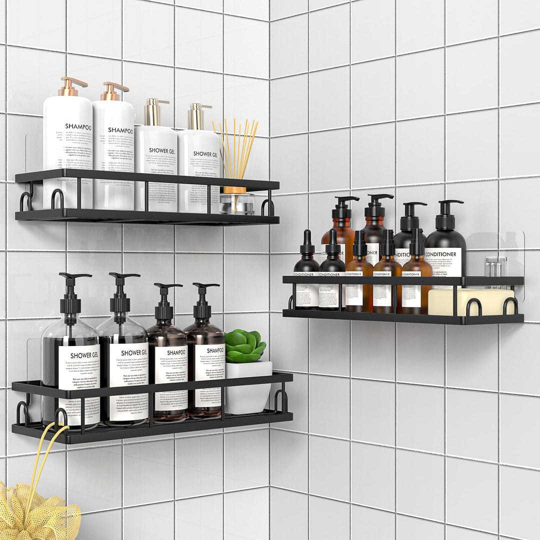 Duschablage Ohne Bohren, Wasserdichter Duschregal, 3 Stück Badezimmer Regal Organizer, Shampoo Dusch