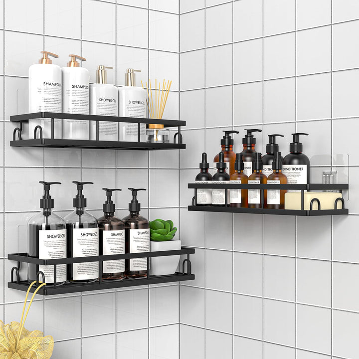 Duschablage Ohne Bohren, Wasserdichter Duschregal, 3 Stück Badezimmer Regal Organizer, Shampoo Dusch