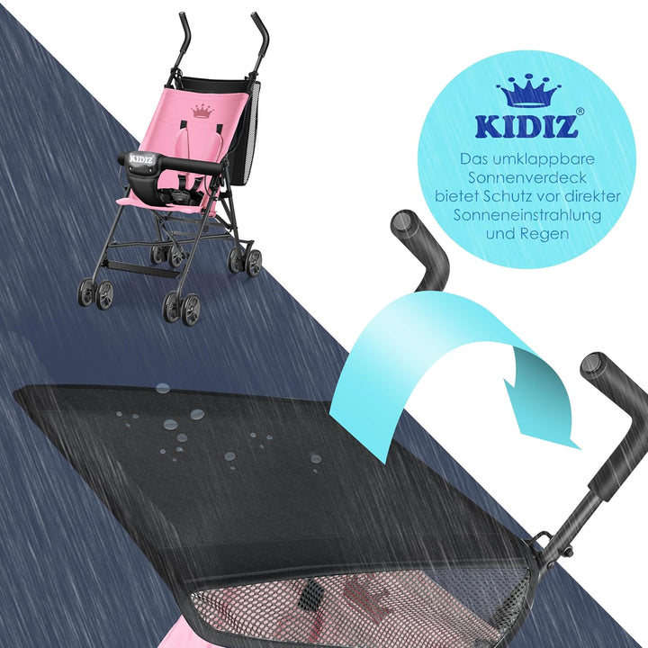 KIDIZ® Kinderwagen CITY Buggy Kinderbuggy klappbar Sportwagen Faltbar 360° 4-Zoll-Räder Inkl. Sonnen