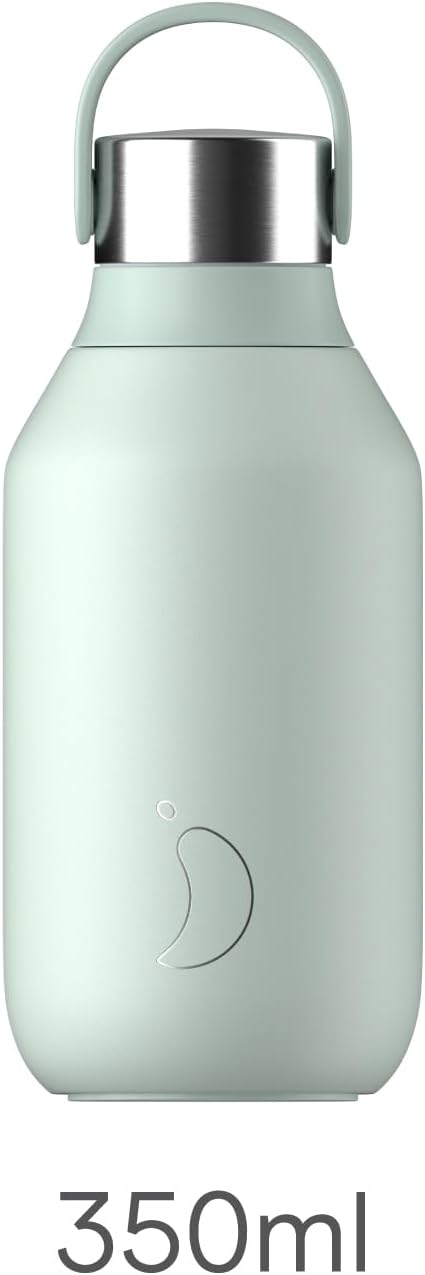 Chilly's Series 2 Trinkflasche - Isolierflasche aus Edelstahl mit Soft-Touch-Kragen & Trageschlaufe