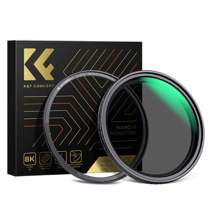 K&F Concept Nano-X Magnetischer ND Filter 77mm Variabler Graufilter ND2-32 (1-5 Stop) Neutral Graufi