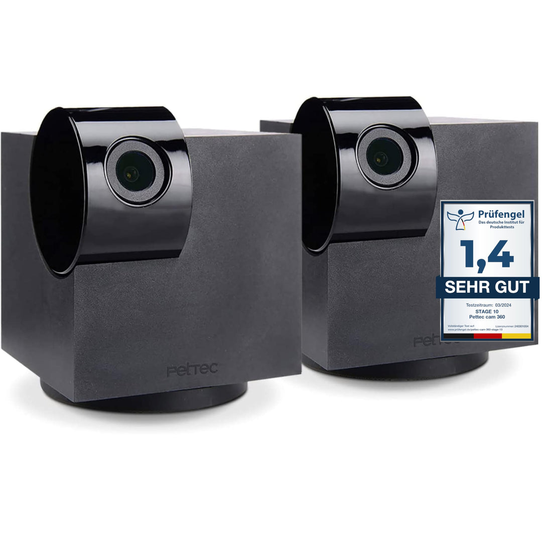 PetTec Cam 360° 2er Set, Hundekamera mit App, WLAN, Sprachfunktion & Nachtsicht für Zuhause - Hausti