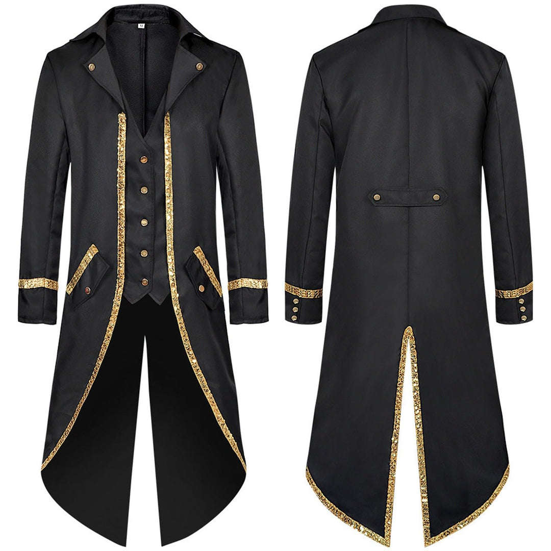 Viktorianische Steampunk Jacke für Herren Vintage Gothic Piraten Slim Fit Frack Wikinger Renaissance