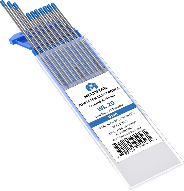 MELTSTAR WL20 blau 2% Lanthanoxid WIG Wolframelektrode Elektrode Ø4.0 x 175MM 10 Stückund strahlungs