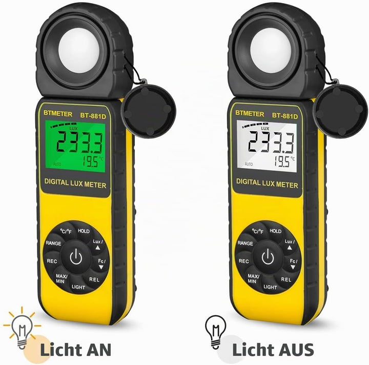 BTMETER BT-881D Digital Illuminance Light Meter, Measure Lights 0.01~400,000 Lux (0.01~40,000 FC) Fo