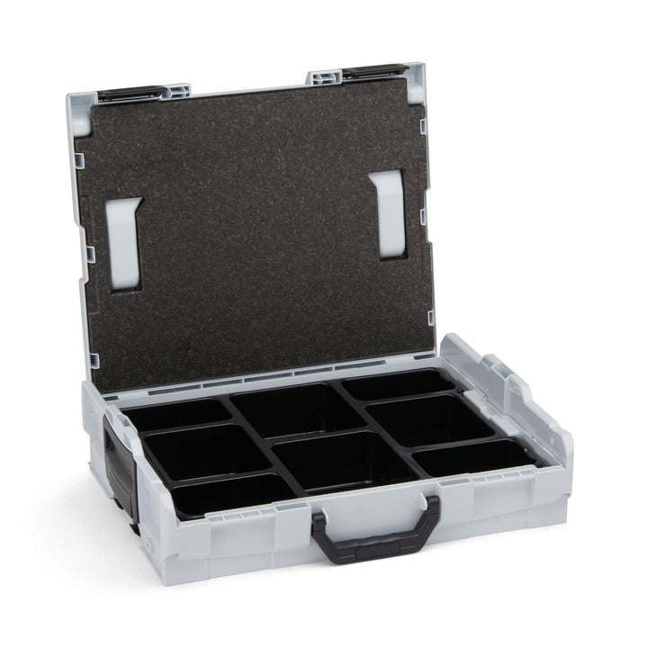 L-BOXX 102 | Sortimentkasten Kunststoff Grau | Werkzeugkoffer leer inkl. 8-fach Einlage | Sortiments