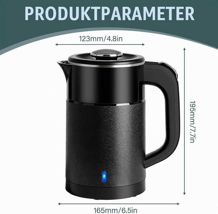 800ML Wasserkocher Klein, 600W Reisewasserkocher, 6 Minuten Schnelles Kochen Reise Elektrischer Wass
