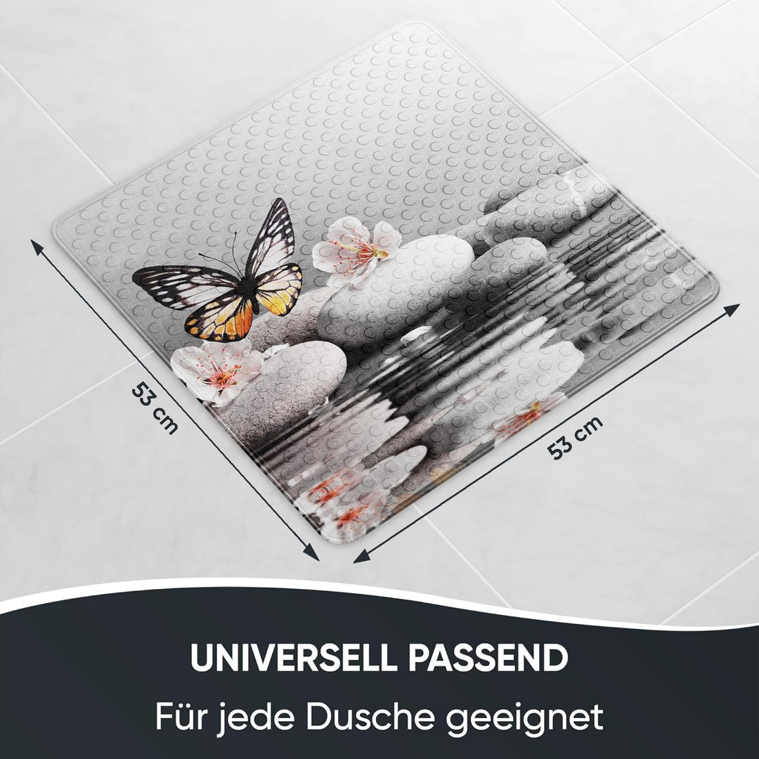 Sanilo Badematte 53 x 53 cm, rutschfeste Duschmatte für Dusche und Badewanne, Antirutschmatte maschi