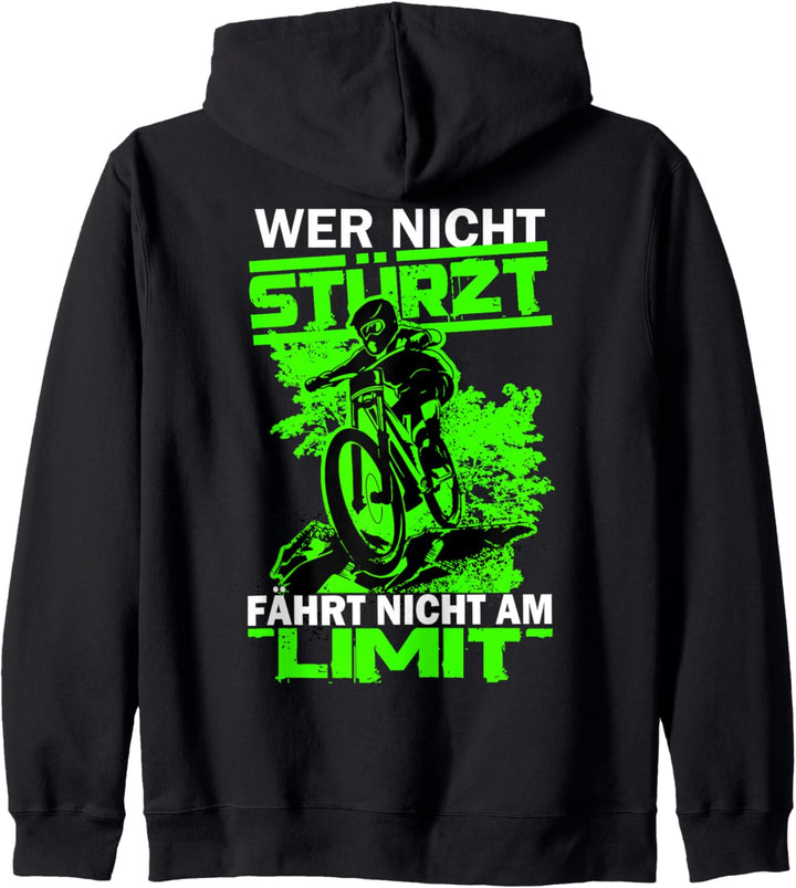 Downhill Jungen MTB Wer Nicht Stürzt Fährt Nicht Am Limit Kapuzenjacke