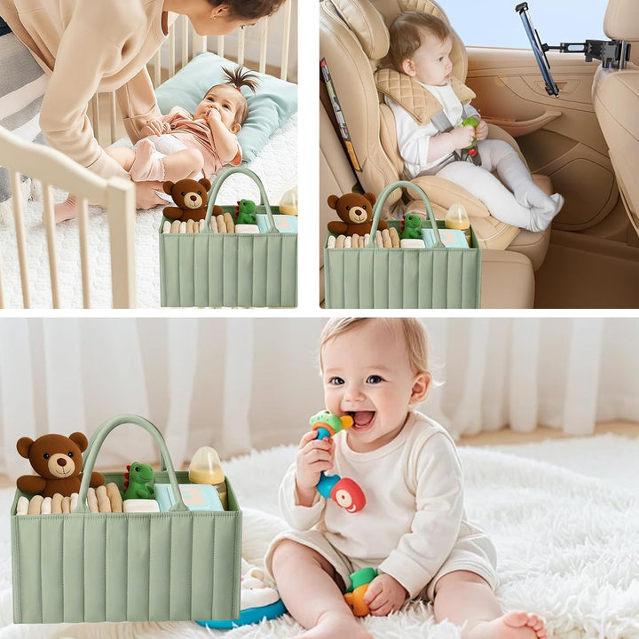 Zyluniy Baby Wickel Organizer für Wickelutensilien, Baby Windel Caddy Organizer, Windel Caddy mit Fä