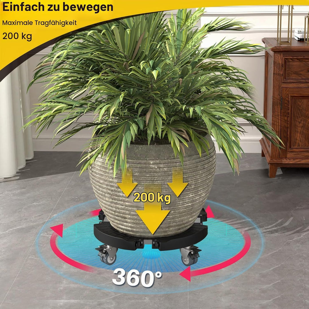 WELDUN Pflanzenroller Aussenbereich Rollbrett pflanzen pflanzenregal 200KG Tragkraft pflanzenständer