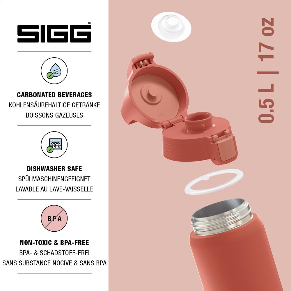 SIGG - Isolierte Trinkflasche - Thermosflasche Shield Therm One Eco Red - kohlensäurehaltige Getränk