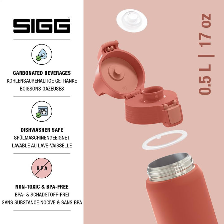 SIGG - Isolierte Trinkflasche - Thermosflasche Shield Therm One Eco Red - kohlensäurehaltige Getränk