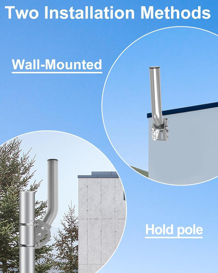 Antennenhalterung, 30 cm (Höhe) - Φ3,5 Zoll Mast, TV-Antennenstange, geeignet für Externe TV-Antenne