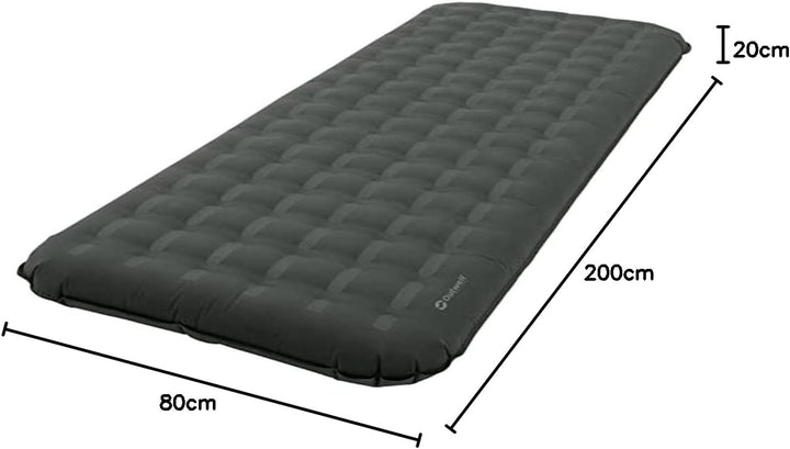 Outwell Flow Airbed Single 200 x 80 x 20 cm, schwarz, Grau