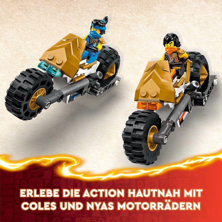 LEGO NINJAGO Kombi-Raupe des Ninja-Teams, 4-in-1-Set mit Gleiter, Rennauto und 2 Motorrädern und 6 M