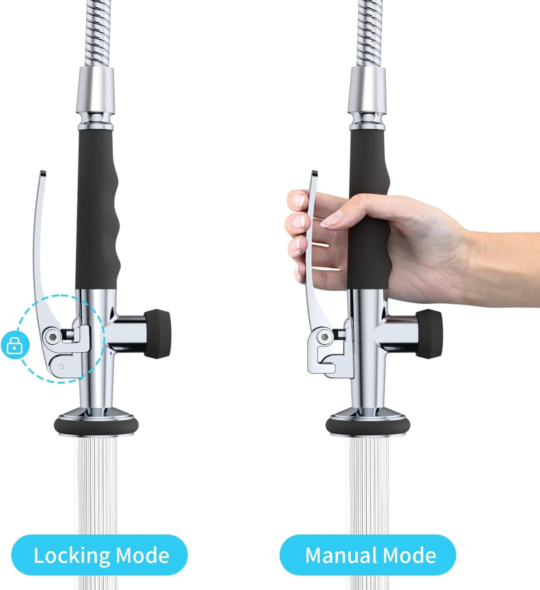 KULACO Profi Gastro Handbrause, Messing Geschirrbrause, Spülbrause Universeller 1/2" Anschluss Gastr