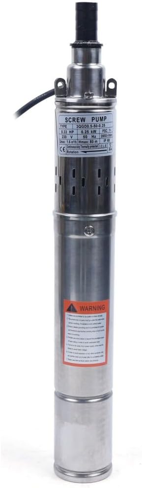 3" Zoll 250W Tiefbrunnenpumpe Brunnenpumpe Schraubenpumpe Tauchpumpe 1600 L/h