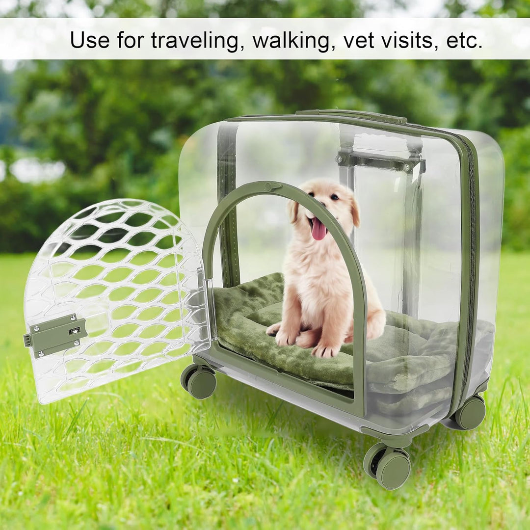 Transparente Transportbox für Haustiere, Vollständig Atmungsaktive Katzentransportbox mit Einziehbar