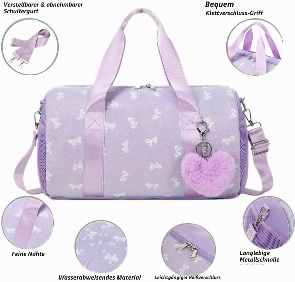 Schmetterling Tasche Kinder Sporttasche Mädchen Ballett Mädchen Kinderhandtasche Balletttasche Kinde