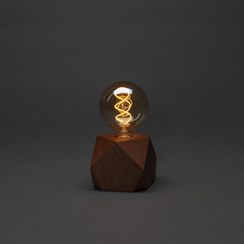 Konstsmide LED Tischleuchter "Spirale", braun, mit 6h Timer, 1 bernsteinfarbene Diode, batteriebetri