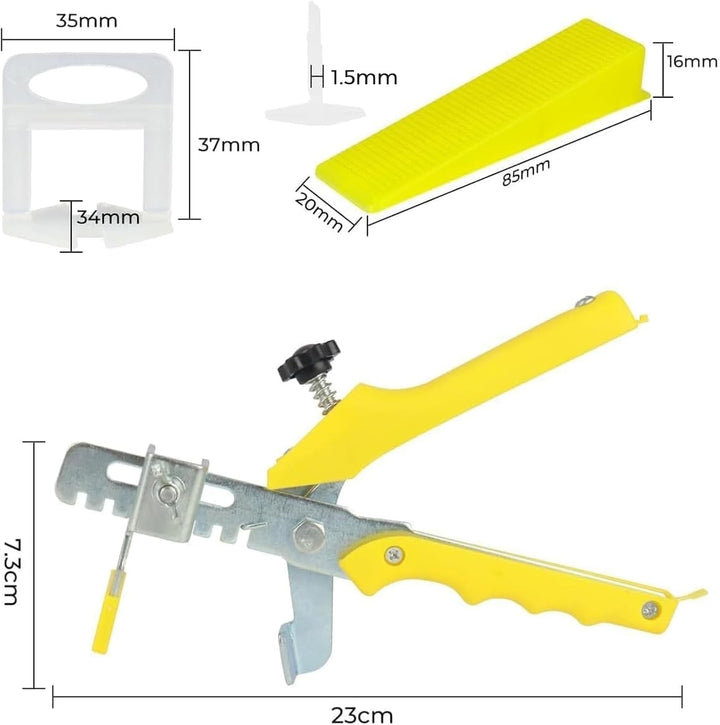 Fliesen Nivelliersystem 1.5mm Fugenbreite fliesen verlegehilfe nivelliersystem, 300 Zuglaschen, 100