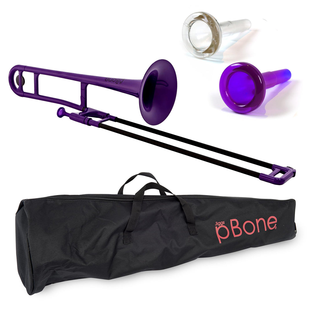 pBone Kunststoff Posaune violett mit Tasche und Mundstück violett Posaune, violett Posaune