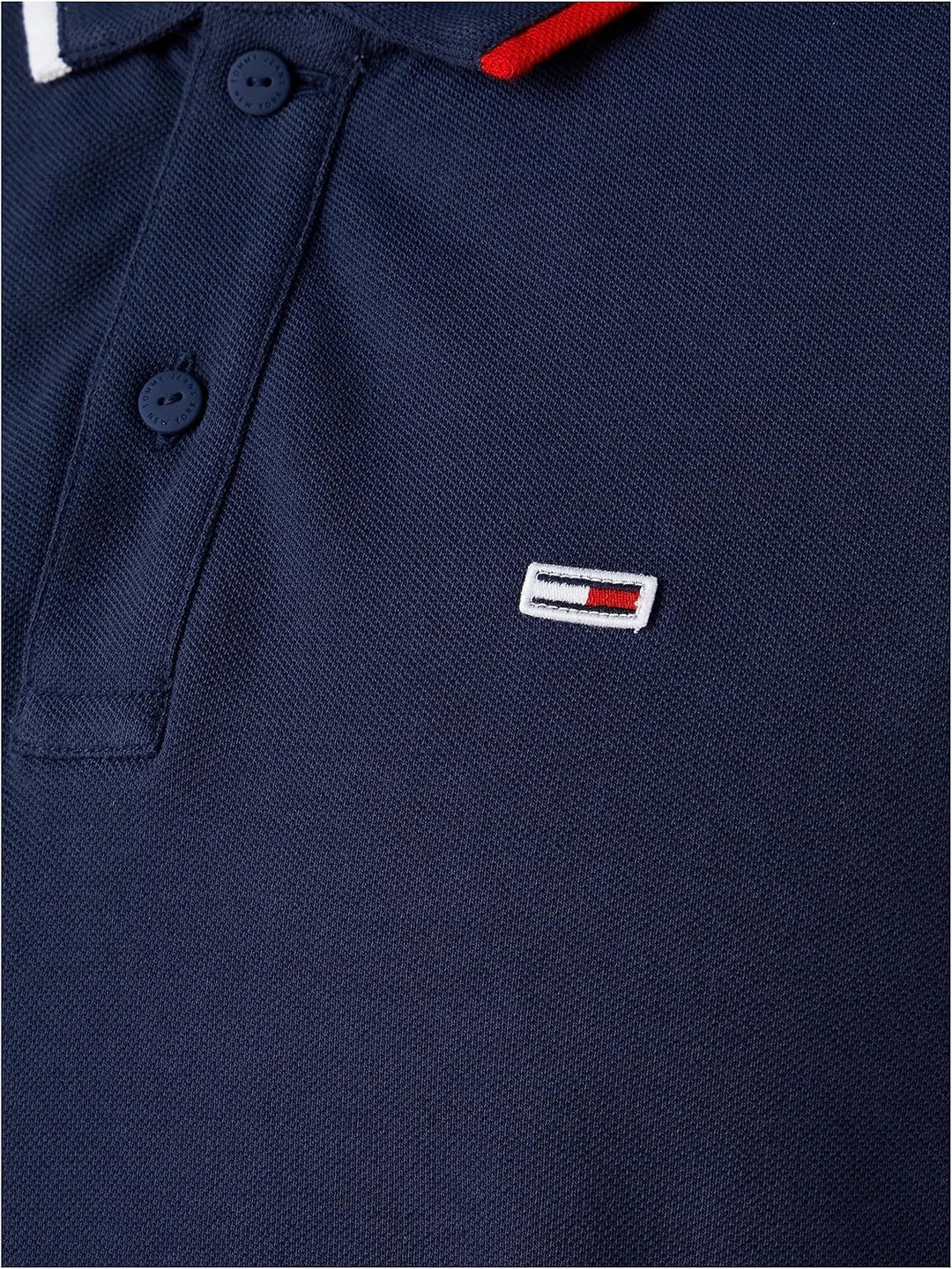 Tommy Jeans Herren TJM Reg Flag Neck Polo Kurzarm Poloshirts, Blau