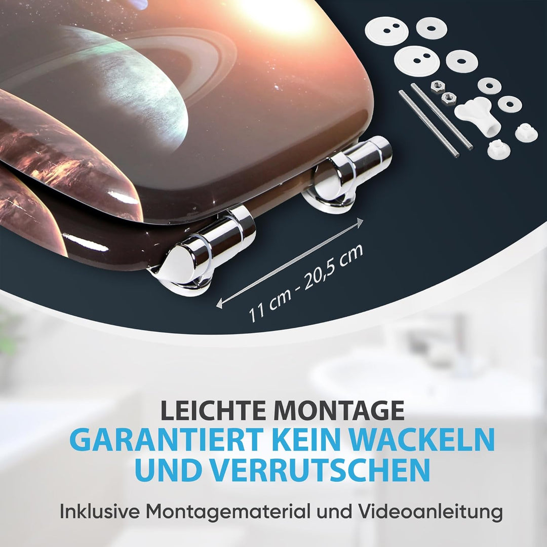 Sanilo WC Sitz mit Absenkautomatik, viele schöne schwarze Toilettendeckel zur Auswahl, hochwertige u