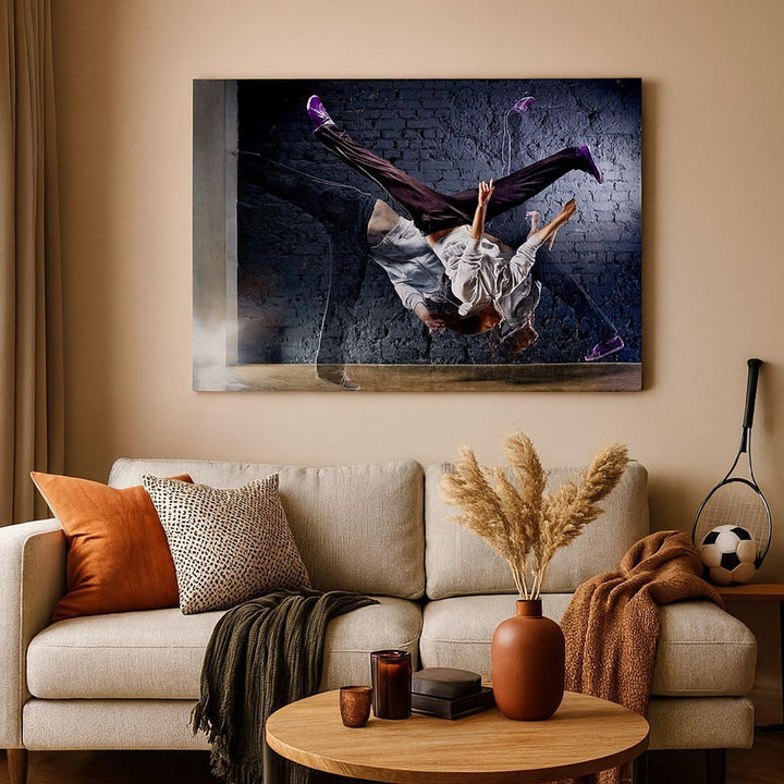 Bilder auf Leinwand 100x70cm Leinwandbild Tänzer Mode Flip Mädchen Gross Wanddeko Bild Schlafzimmer