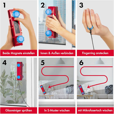 Tyroler Fensterreiniger mit regulierbarer Magnetkraft The Glider D-3 AFC | Fensterputzen leicht gema