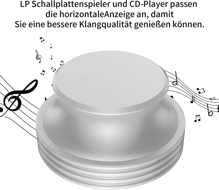 Brollitest Plattenspieler Stabilizer, Gewicht 404 g Durchmesser bis zu 7mm Aluminium LP Vinyl Platte
