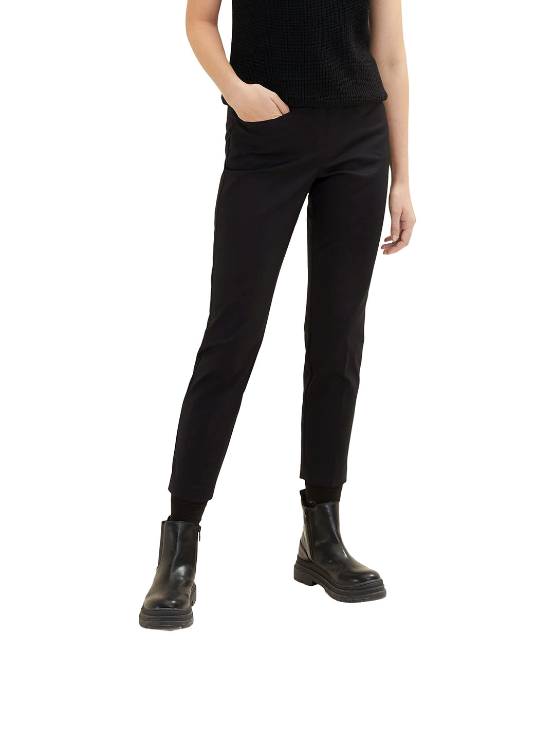 TOM TAILOR Damen Mia Slim Fit Chinohose 38W / 28L 14482 - Deep Black, 38W / 28L 14482 - Deep Black