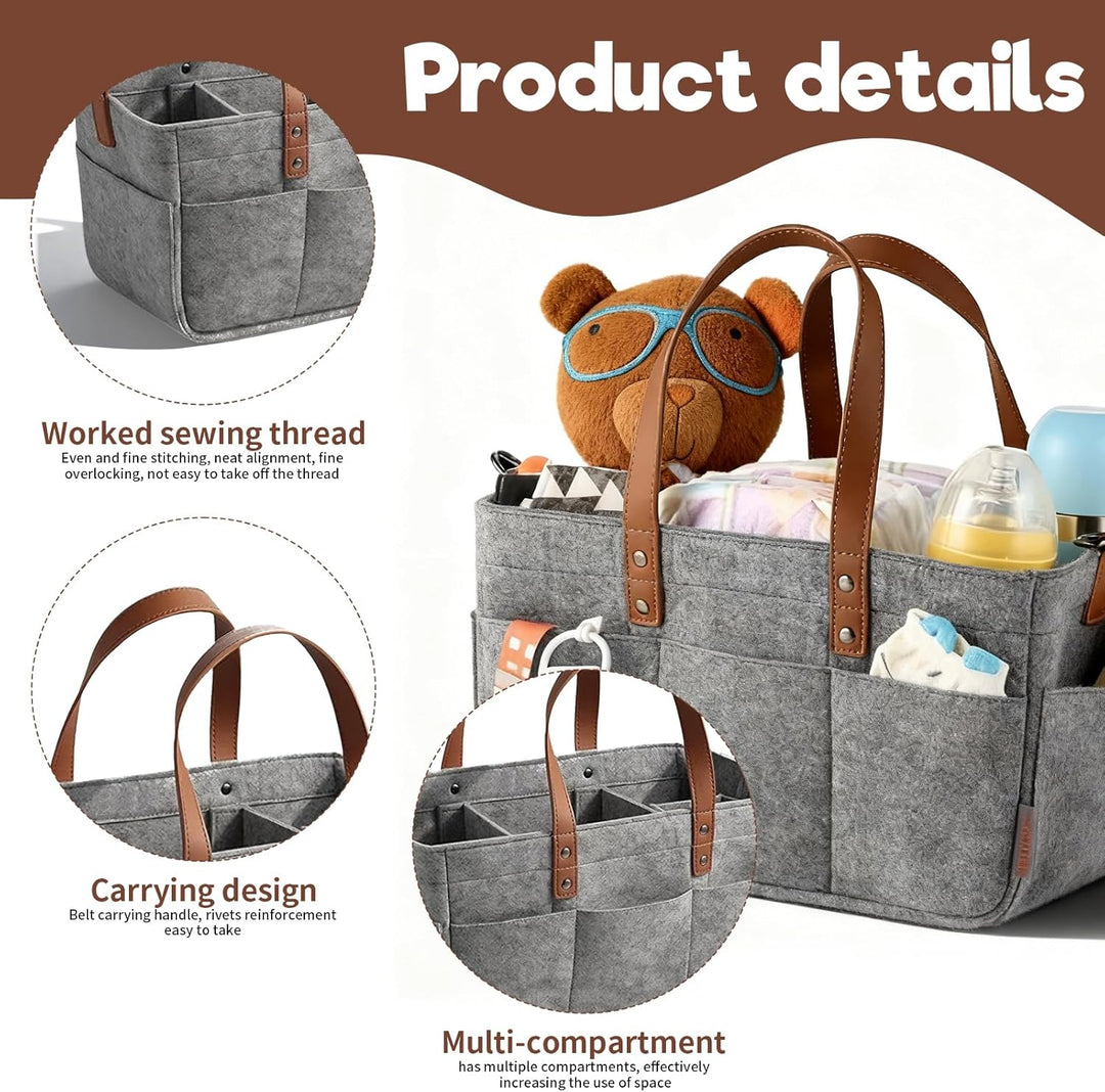 Filztasche Storage Faltbar, 16L Filztaschen Einkaufstasche mit Fächern Filztaschestorage Faltbar Fil