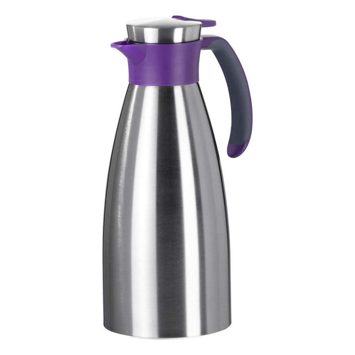 Emsa Soft Grip Isolierkanne, 1 Liter, Edelstahl, 12 Stunden heiss + 24 Stunden kalt, Auslaufsicher,