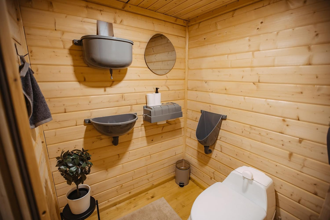 Ausgussbecken Agande Kunststoff einfach, mit Schlauch und Schlauchschelle für Camping Garten Keller