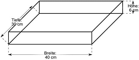 Backideen Regalkorb Klassisch rechteckig, braun, T 30cm x B 40cm x H 6cm 6cm x 30cm x 40cm [HxTxB] B