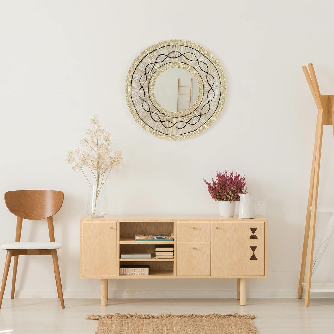 THINIA HOME Wandspiegel in Meeresalgen, rund, Durchmesser 55 cm