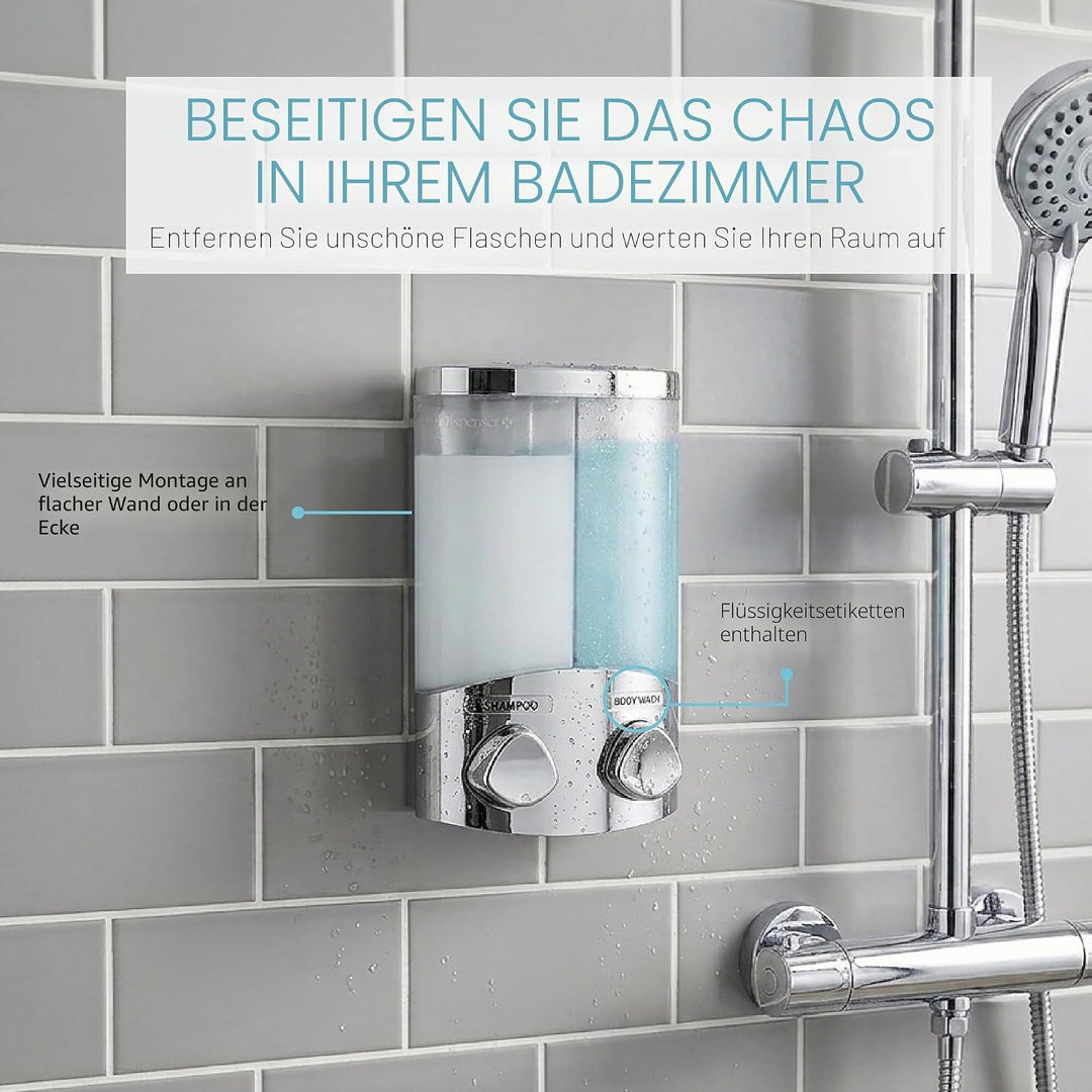 Better Living Products Seifen-, Duschgel- und Shampoo-Spender, in Chrom-Finish, ABS-Kunststoff, Chro