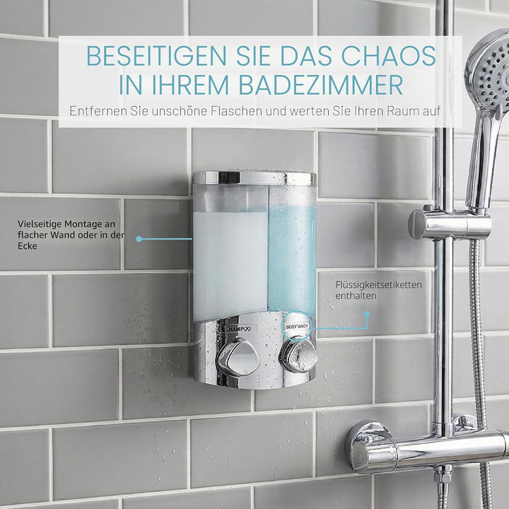 Better Living Products Seifen-, Duschgel- und Shampoo-Spender, in Chrom-Finish, ABS-Kunststoff, Chro