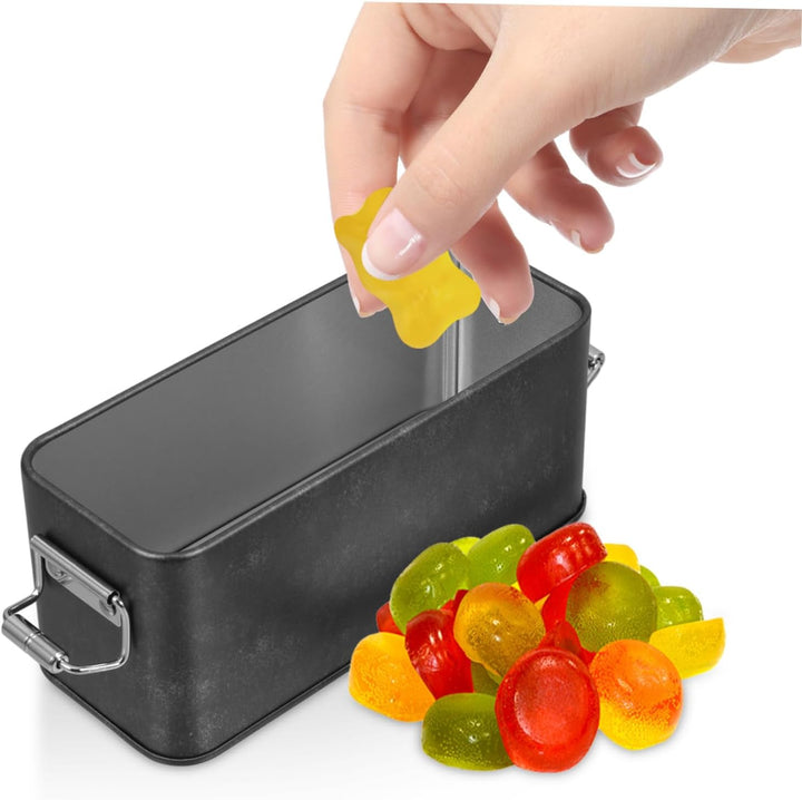 Weissblech-Keksdose Mit Deckel 5.91X2.56X2.36 Zoll Rechteckige Aufbewahrungsbox Für Kekse Süssigkeit
