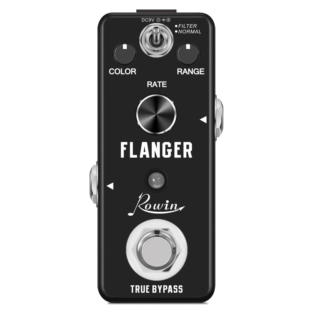 Rowin Flanger Gitarrenpedal mit FILTER- UND NORMALMODI für E-Gitarren-Bass True Bypass LEF-312 Blau,