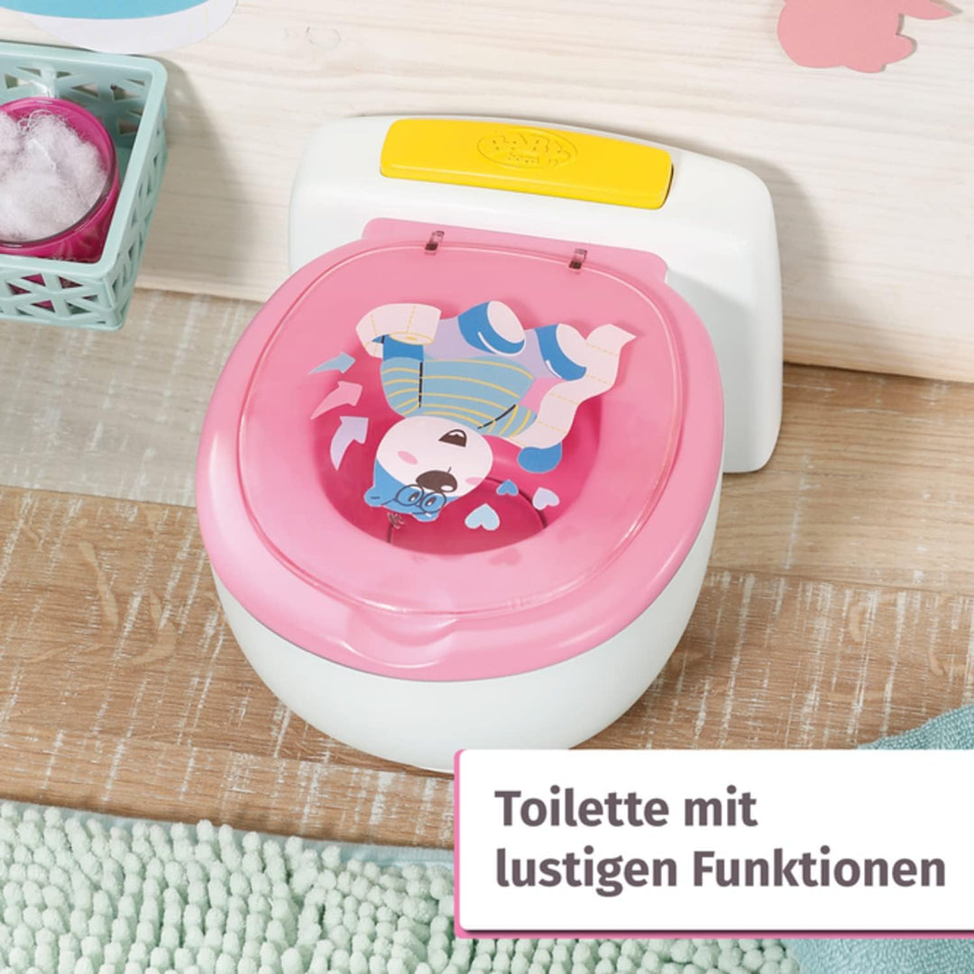 BABY born Toilette für Puppen mit Geräuschfunktion und Häufchen zum wegspülen, 828373 Zapf Creation,