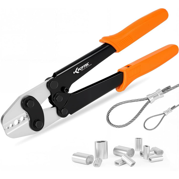 KF CPTEC Drahtseil Crimpzange 1/16"–3/16" (1,58–5,0 mm) – Hülsen Presszange/Quetschzange für Alumini