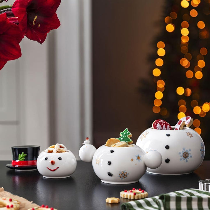 Villeroy & Boch – Christmas Toys Memory Dose, drei übereinander gestapelte Dosen, Gebäckdose in Schn
