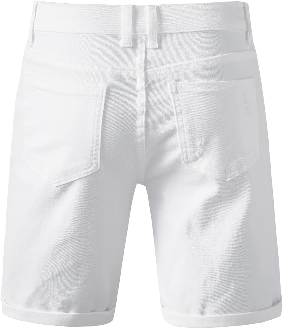 Meilicloth Jeans Shorts Kurze Herren Shorts Sommer Denim Western Casual C Weiss XS, C Weiss XS