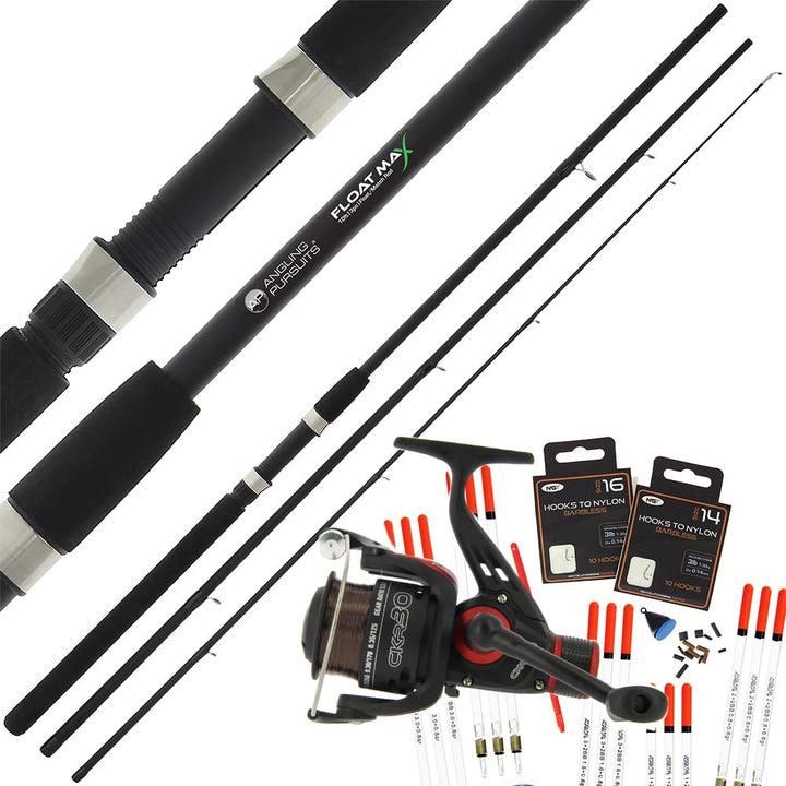 DNA Leisure Angelpose für grobe Angelrute, 3 Stück, 3 m, 1BB-Spule, 3,6 kg Schnur mit Tackle Bits