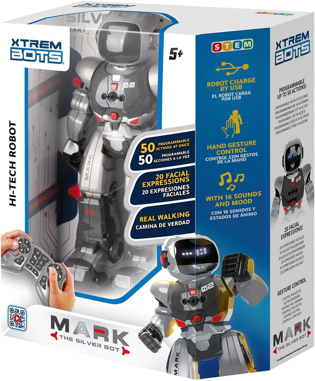 Xtrem Bots - Mark | Kinderroboter-programmierung Für Kinder 50 Bewegungen | Spielzeug Ab 6 Jahren |