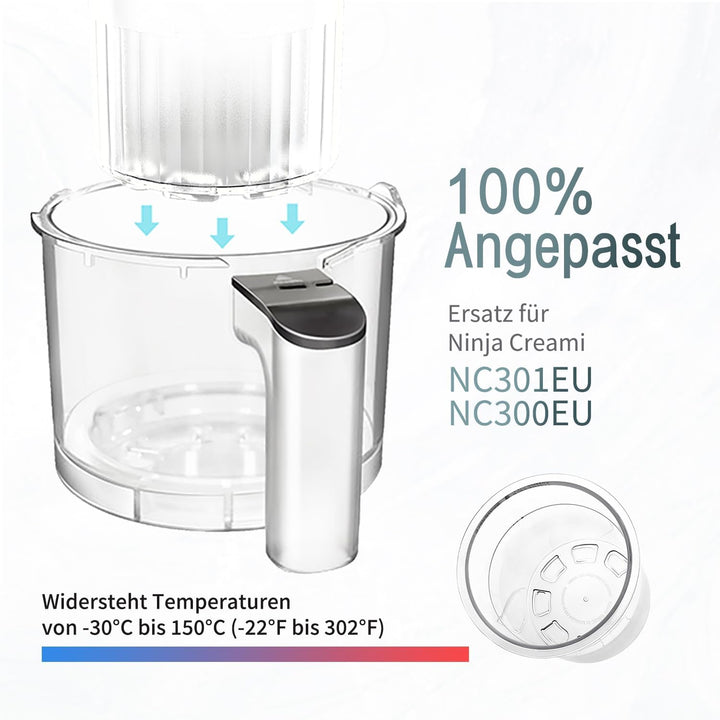 4Pcs Behälter Für Ninja CREAMI NC300EU NC301EU - Spülmaschinenfest, BPA-frei, Auslaufsicher Für Ninj